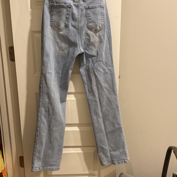 Tube top long pants denim jumpsuit - Picture 5 of 8